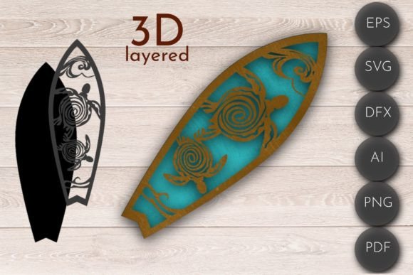 3D Layered SVG, Flip Flop Zone, Laser Cut Design Files