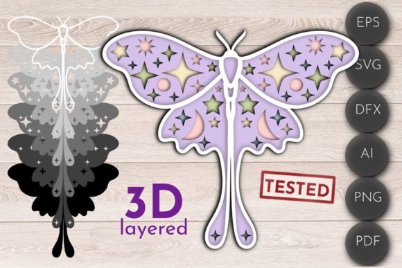Beautiful Butterfly SVG 3D Layered Laser Cut File for Crafters