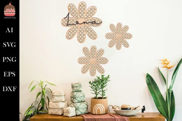 Boho Daisys Laser Cut File: Floral Design for Crafters