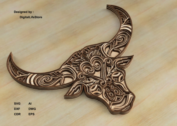 Buffalo Layered Mandala Cut Files for Stunning Craft Projects