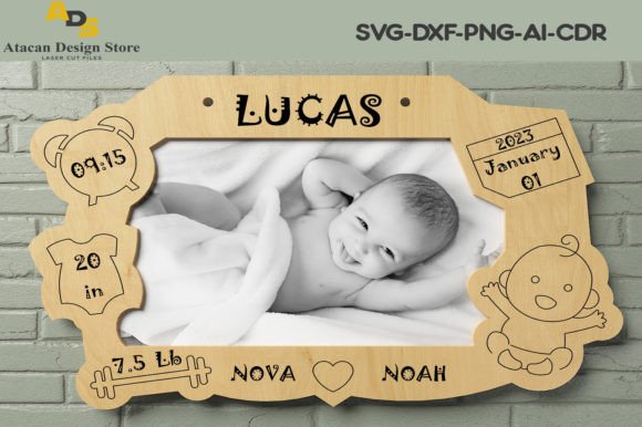 Cherish New Beginnings: Baby Announcement Photo Frame Digital