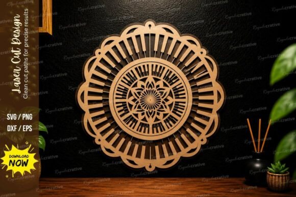 Elegant Ornamental Mandala SVG Designs for Laser Cutting