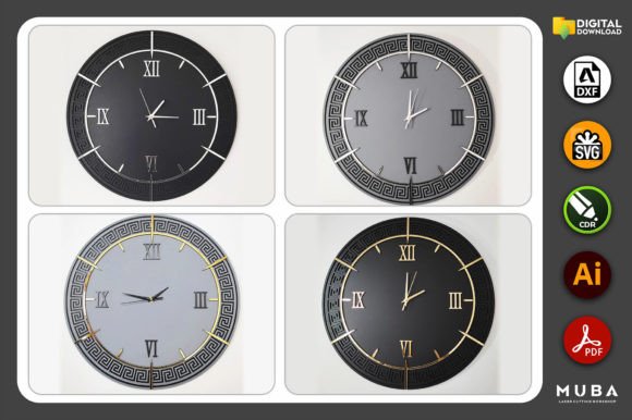 Elegant Wall Clock SVG & Laser Cut File for Modern Decor