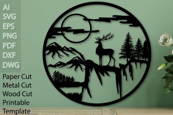 Laser Cut Deer Sign Template #3: A Versatile Design Asset