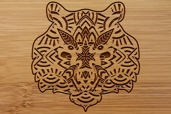 Multilayer Laser Cut Tiger SVG for Stunning 3D Decor