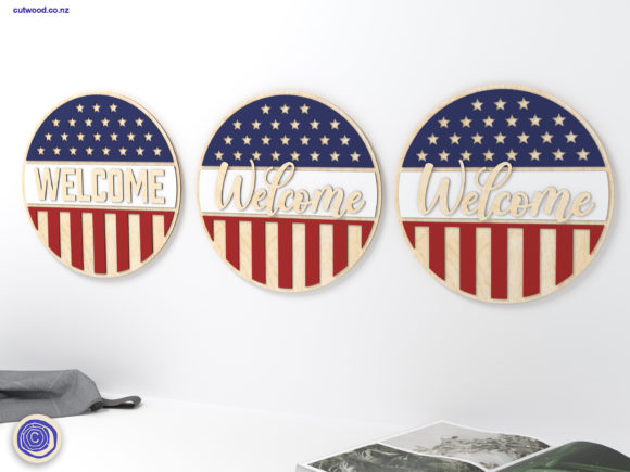 Patriotic Home Welcome Sign: A Digital Design Asset