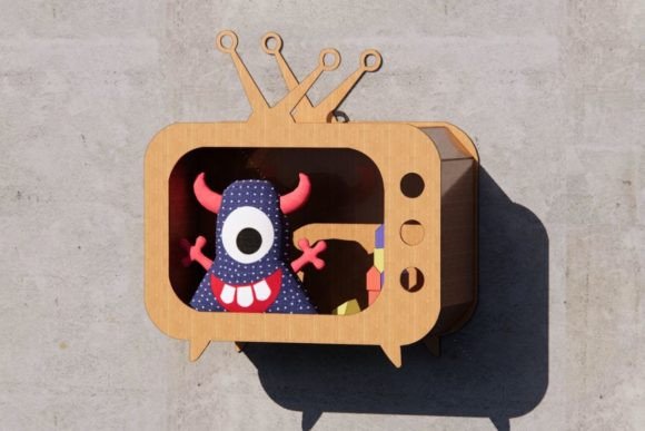 Retro TV Shelf: A Unique Laser Cut Project for Your Home
