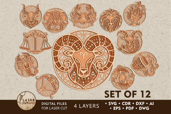 Zodiac Laser Cut Files | Horoscope